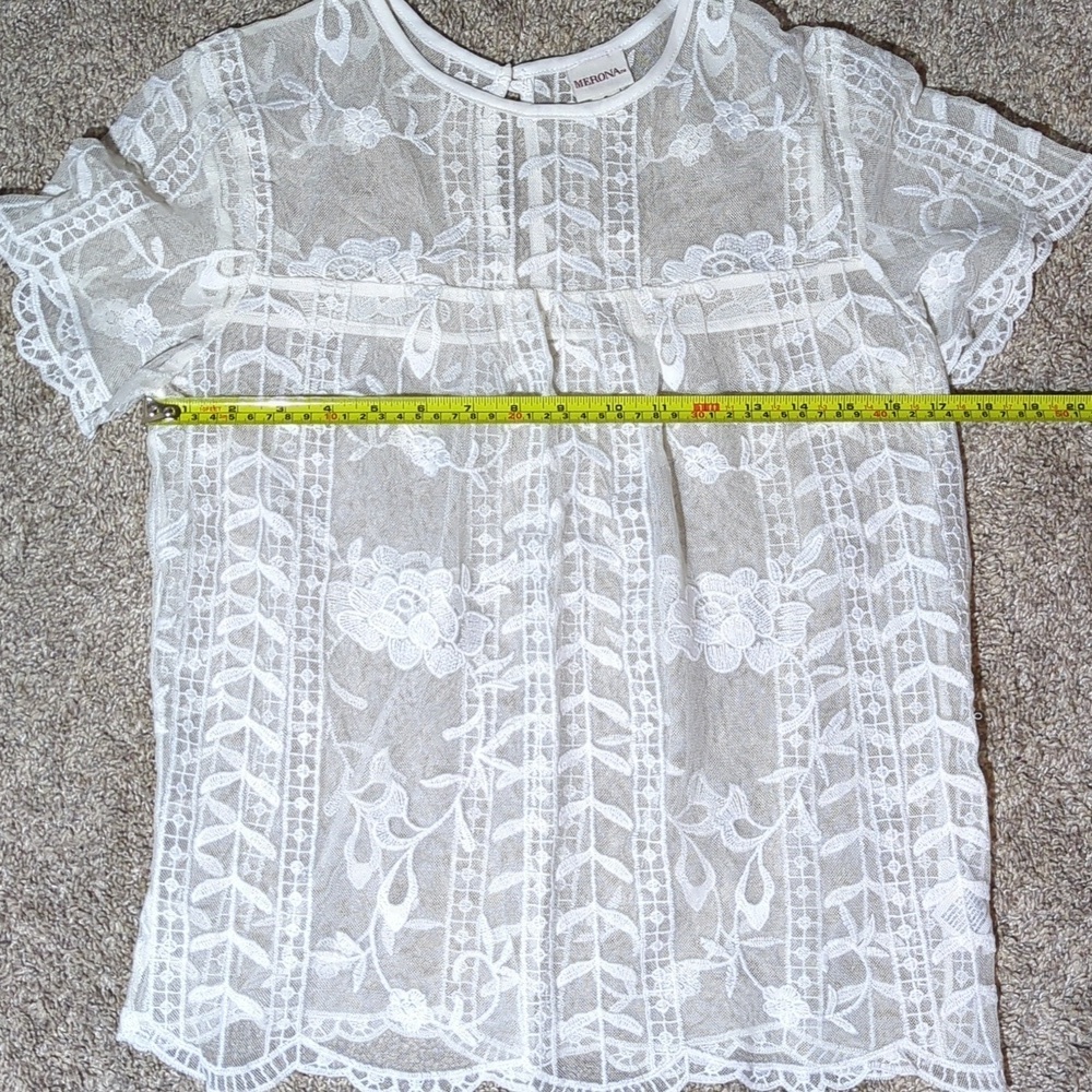 Merona see through top, size small, white - Picture 3 of 5